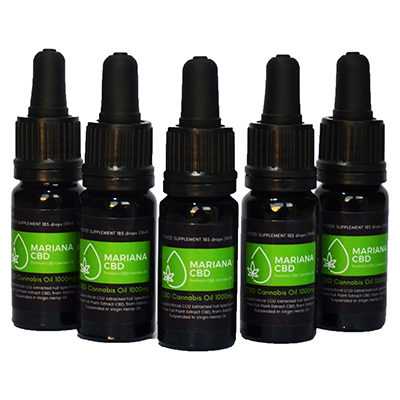 5 x Olio di cannabis CBD 1000 mg